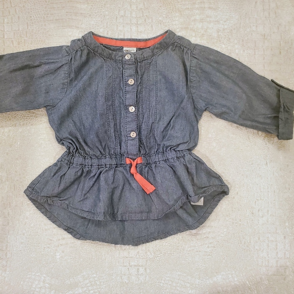 4for$20!! Carter's denim tunic 24m